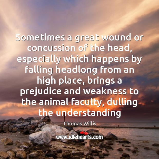 Sometimes a great wound or concussion of the head, especially which happens Thomas Willis Picture Quote