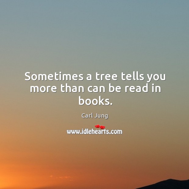 Sometimes a tree tells you more than can be read in books. Carl Jung Picture Quote
