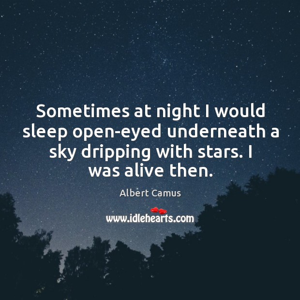 Sometimes at night I would sleep open-eyed underneath a sky dripping with Image