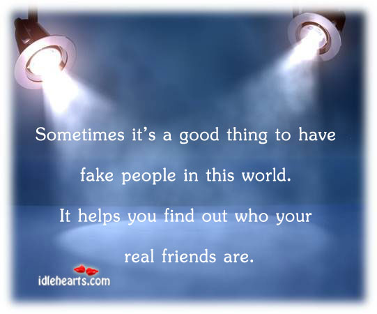 Sometimes it’s a good thing to have fake Friendship Quotes Image