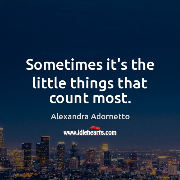 Sometimes it’s the little things that count most. Alexandra Adornetto Picture Quote