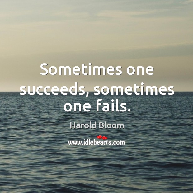Sometimes one succeeds, sometimes one fails. Image
