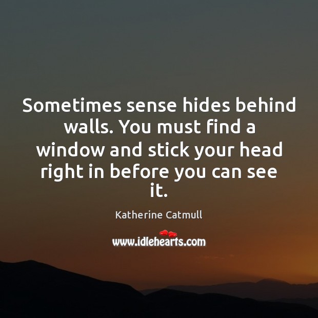 Sometimes sense hides behind walls. You must find a window and stick Katherine Catmull Picture Quote