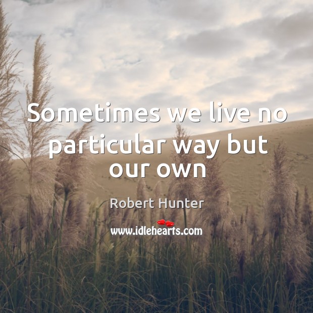 Sometimes we live no particular way but our own Robert Hunter Picture Quote