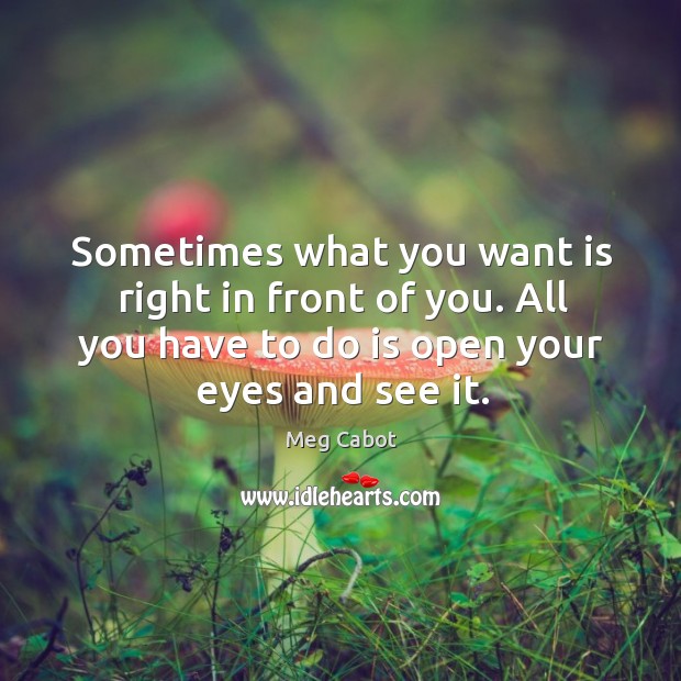 Sometimes what you want is right in front of you. All you Image
