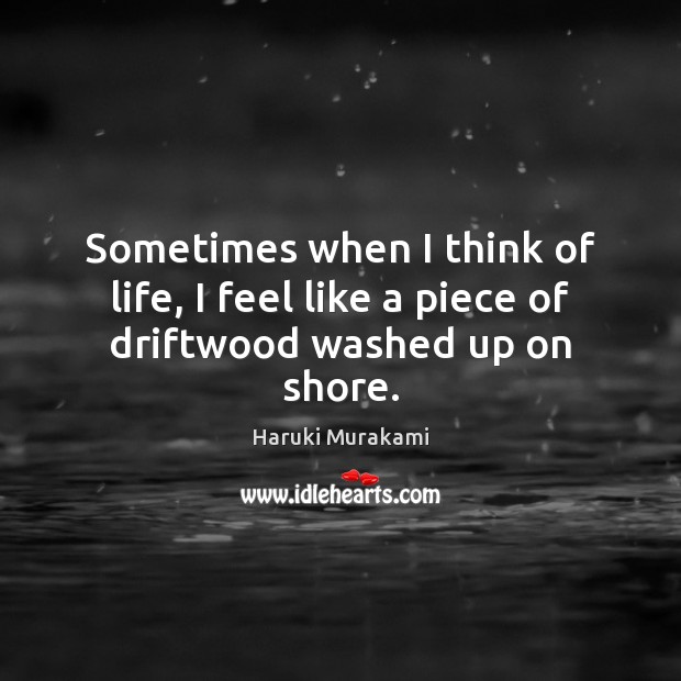 Sometimes when I think of life, I feel like a piece of driftwood washed up on shore. Image