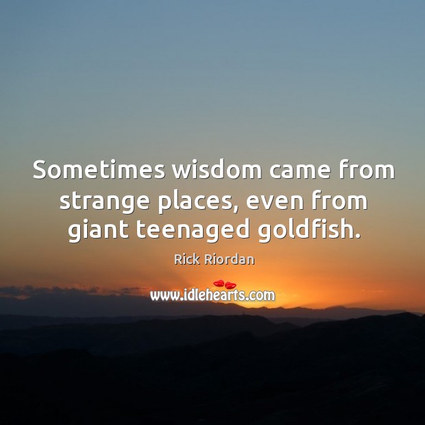 Sometimes wisdom came from strange places, even from giant teenaged goldfish. Image