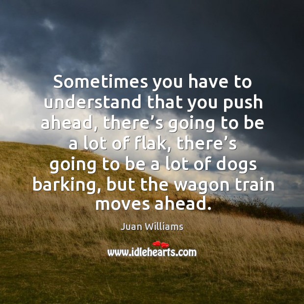 Sometimes you have to understand that you push ahead, there’s going to be a lot of flak 