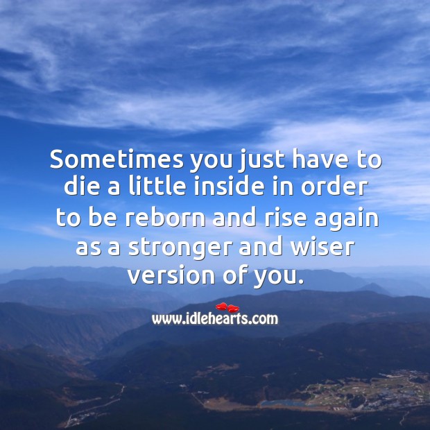Sometimes you just have to die a little inside in order to be reborn and rise again Image