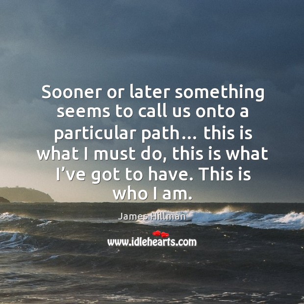 Sooner or later something seems to call us onto a particular path… James Hillman Picture Quote