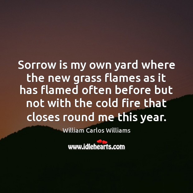 Sorrow is my own yard where the new grass flames as it Image