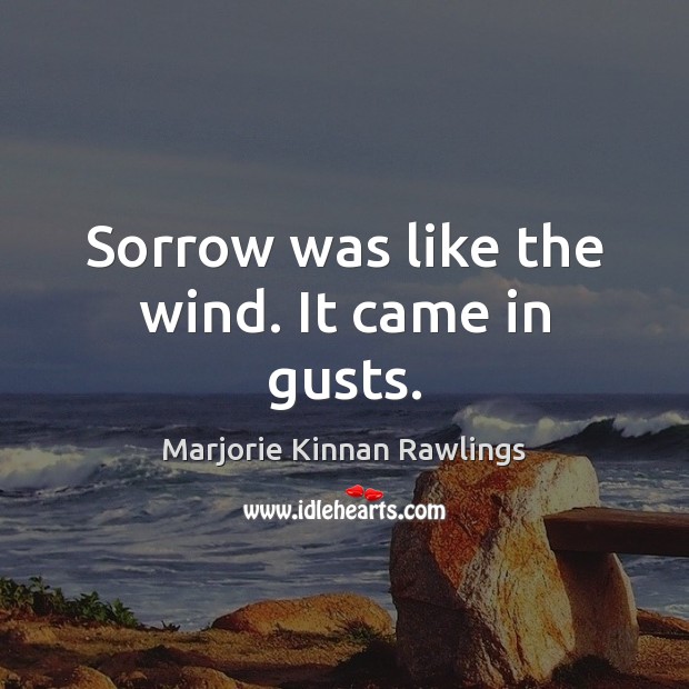 Sorrow was like the wind. It came in gusts. Marjorie Kinnan Rawlings Picture Quote