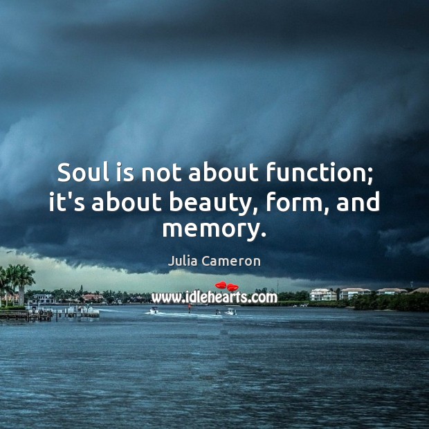 Soul is not about function; it’s about beauty, form, and memory. Soul Quotes Image