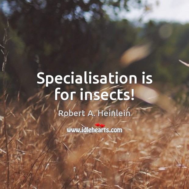 Specialisation is for insects! Image