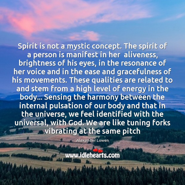 Spirit is not a mystic concept. The spirit of a person is 