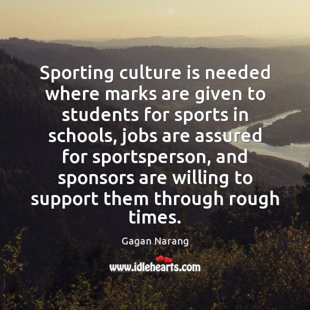Sporting culture is needed where marks are given to students for sports Image