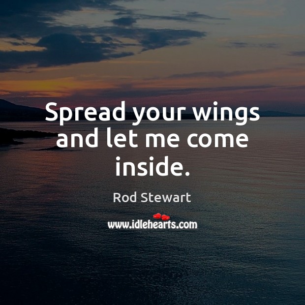Spread your wings and let me come inside. Rod Stewart Picture Quote