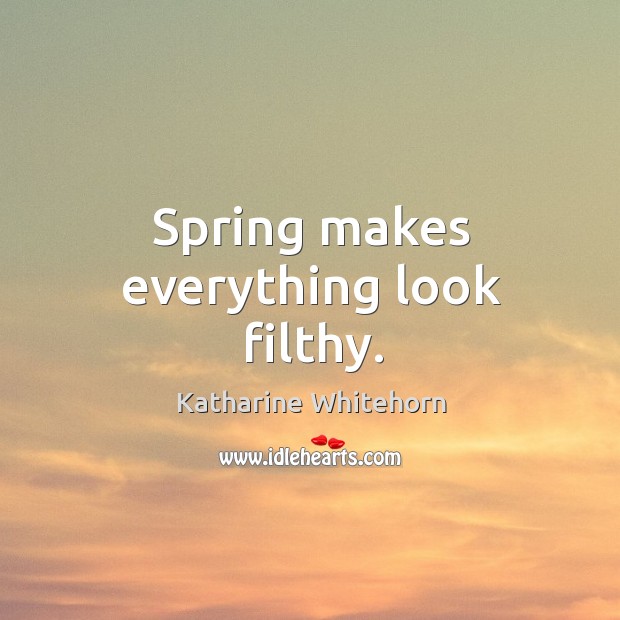 Spring makes everything look filthy. Katharine Whitehorn Picture Quote
