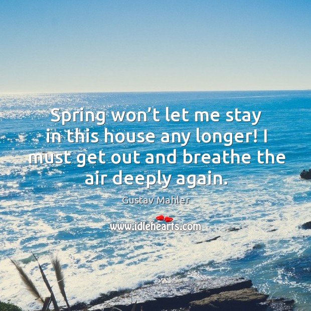 Spring won’t let me stay in this house any longer! I must get out and breathe the air deeply again. Image