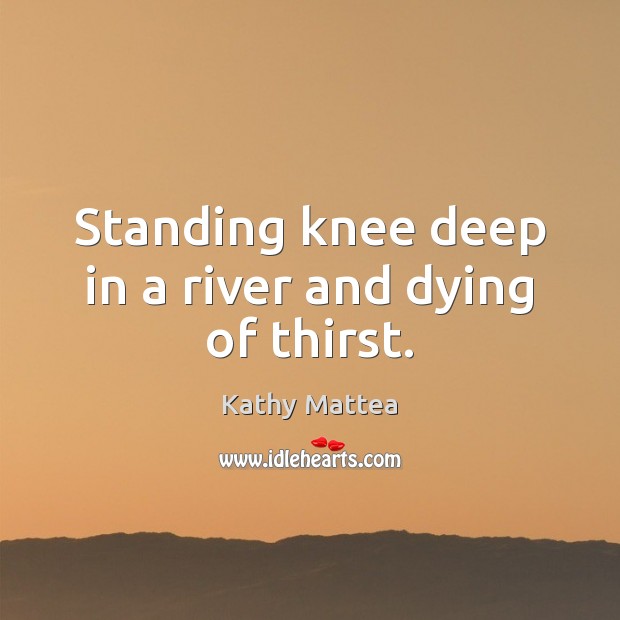 Standing knee deep in a river and dying of thirst. Kathy Mattea Picture Quote