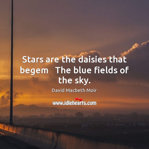 Stars are the daisies that begem   The blue fields of the sky. David Macbeth Moir Picture Quote