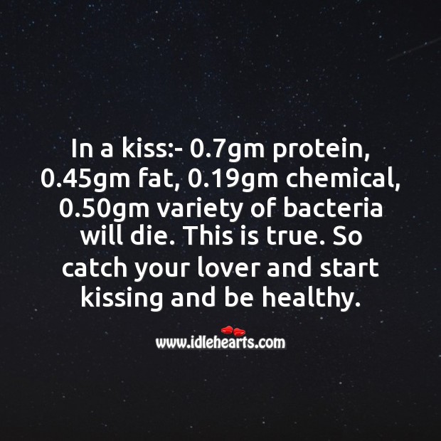 Start kissing and be healthy Kissing Quotes Image