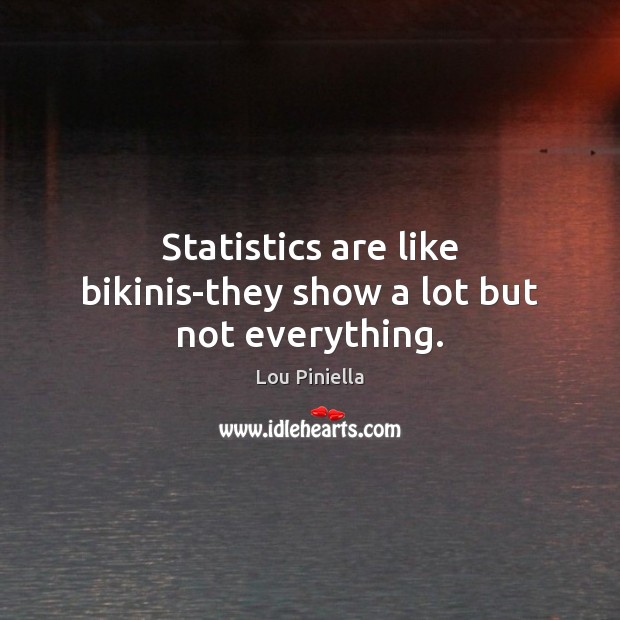 Statistics are like bikinis-they show a lot but not everything. Lou Piniella Picture Quote