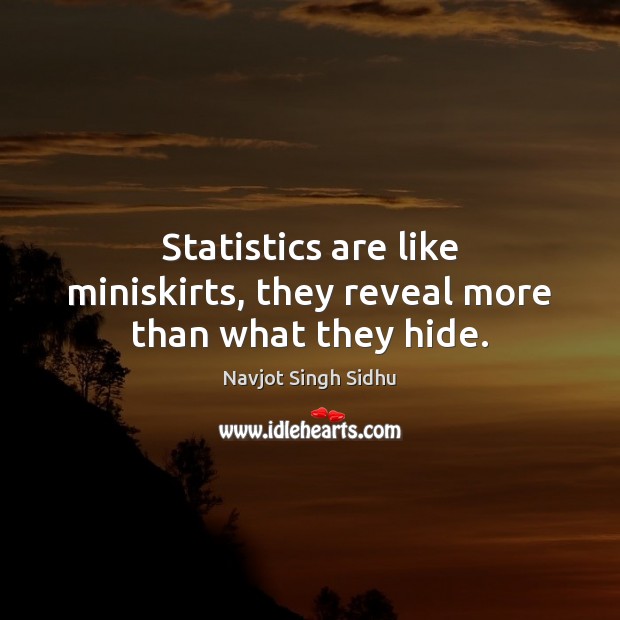 Statistics are like miniskirts, they reveal more than what they hide. Navjot Singh Sidhu Picture Quote