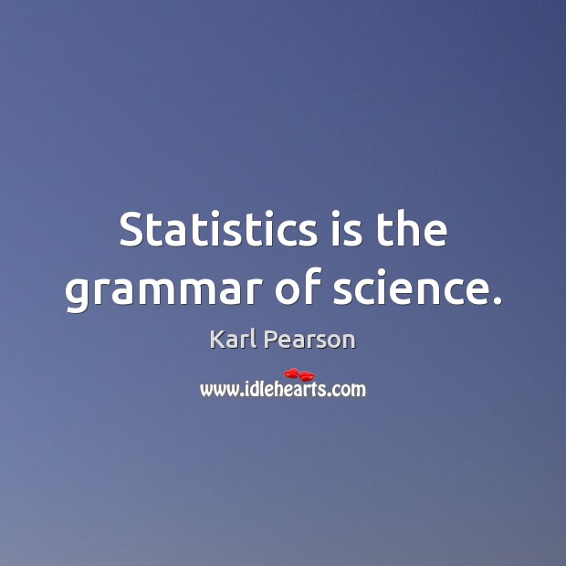 Statistics is the grammar of science. Image