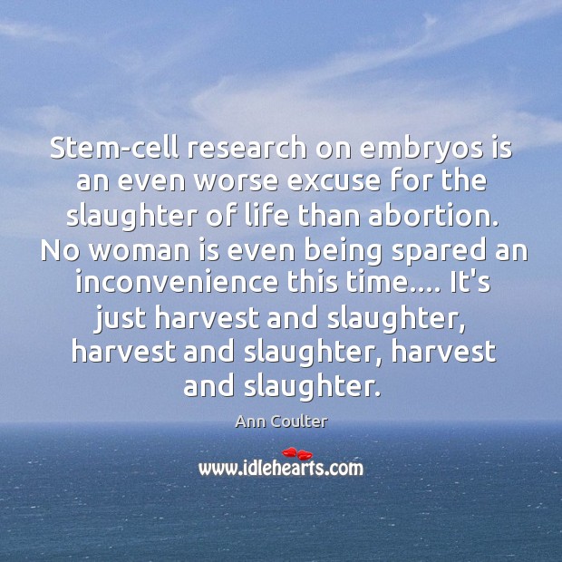 Stem-cell research on embryos is an even worse excuse for the slaughter Image