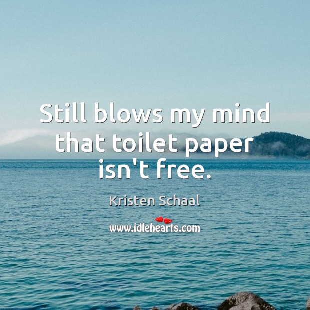 Still blows my mind that toilet paper isn’t free. Kristen Schaal Picture Quote