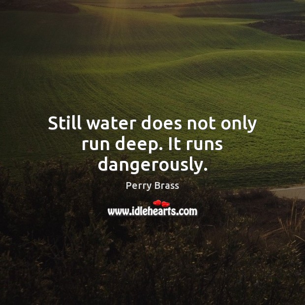 Still water does not only run deep. It runs dangerously. Perry Brass Picture Quote