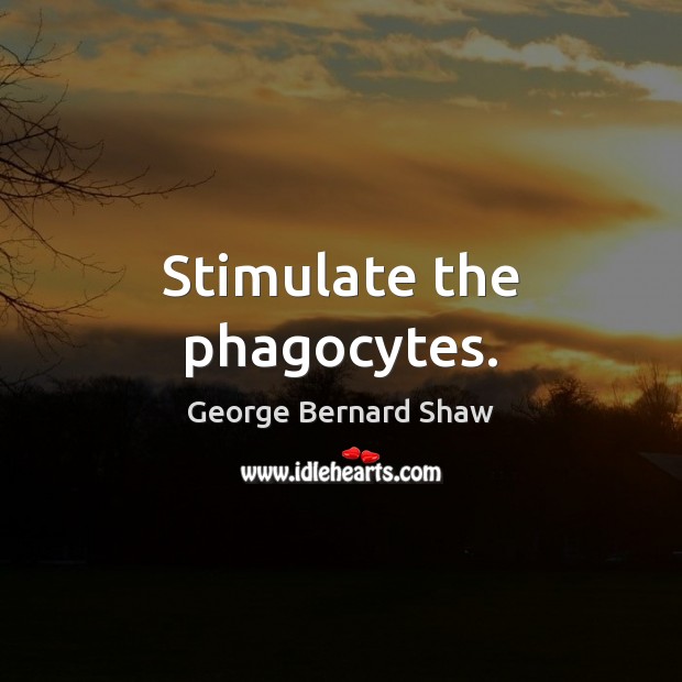 Stimulate the phagocytes. George Bernard Shaw Picture Quote