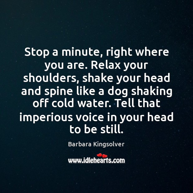 Stop a minute, right where you are. Relax your shoulders, shake your Image
