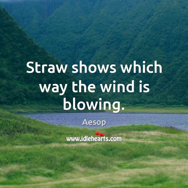 Straw shows which way the wind is blowing. Aesop Picture Quote