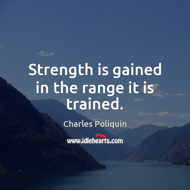 Strength is gained in the range it is trained. Strength Quotes Image
