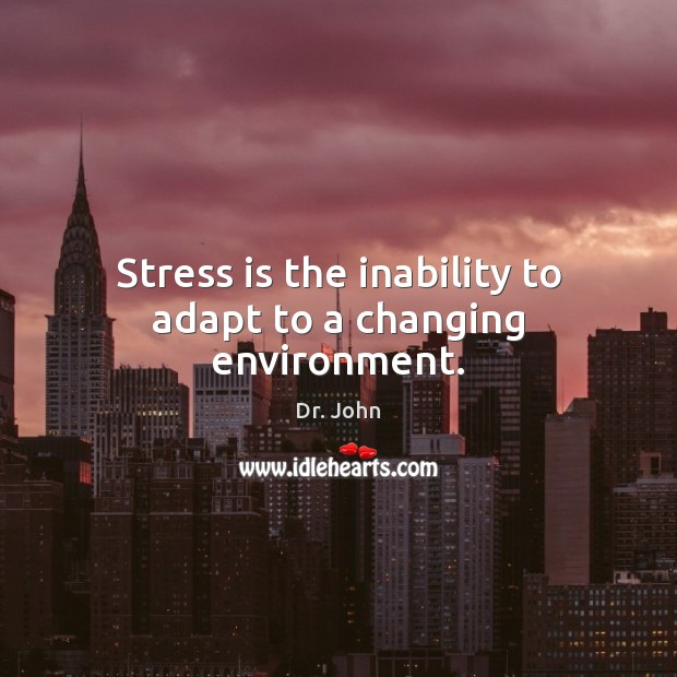Stress is the inability to adapt to a changing environment. Image