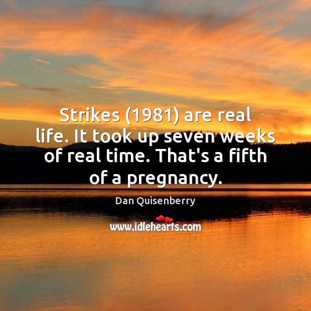 Strikes (1981) are real life. It took up seven weeks of real time. Image