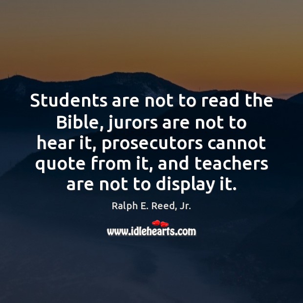 Students are not to read the Bible, jurors are not to hear Image