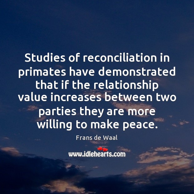 Studies of reconciliation in primates have demonstrated that if the relationship value Image