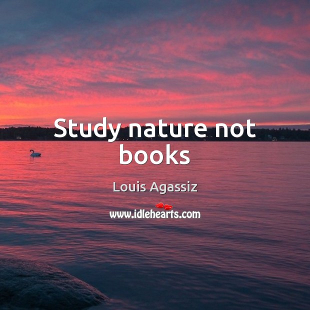 Study nature not books Louis Agassiz Picture Quote