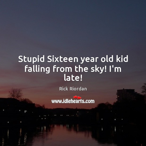 Stupid Sixteen year old kid falling from the sky! I’m late! Image