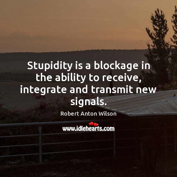Stupidity is a blockage in the ability to receive, integrate and transmit new signals. Image