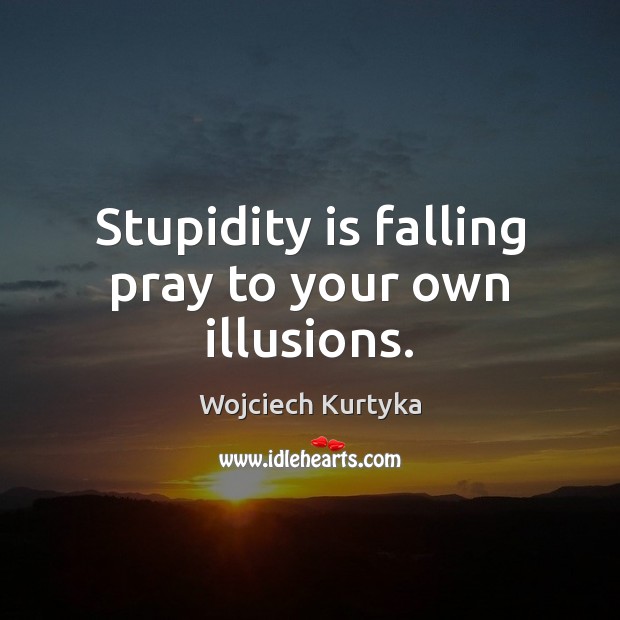 Stupidity is falling pray to your own illusions. Wojciech Kurtyka Picture Quote