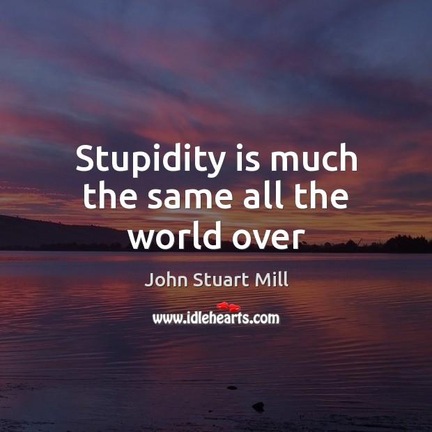 Stupidity is much the same all the world over John Stuart Mill Picture Quote