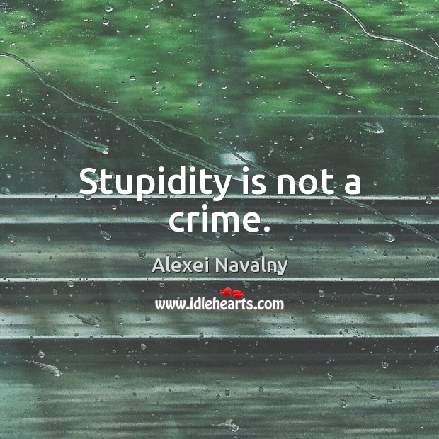 Stupidity is not a crime. Alexei Navalny Picture Quote