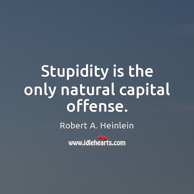 Stupidity is the only natural capital offense. Image