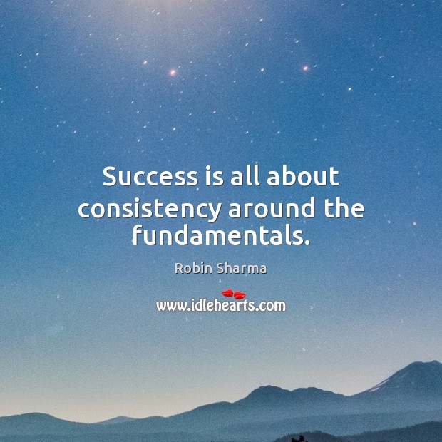 Success is all about consistency around the fundamentals. Image