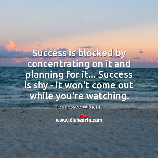 Success is blocked by concentrating on it and planning for it… Success Image