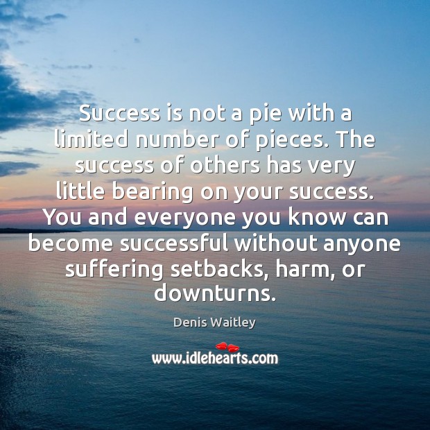 Success is not a pie with a limited number of pieces. The Success Quotes Image
